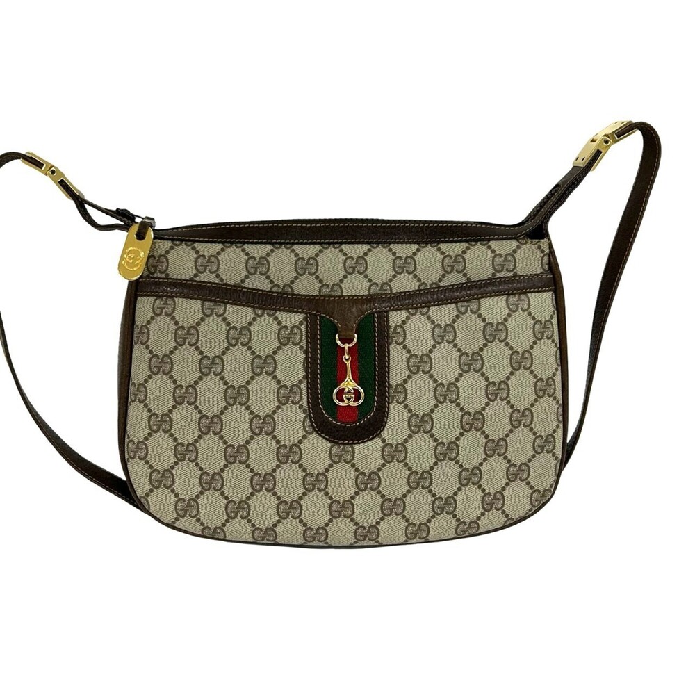 GUCCI Authentic Vintage Brown Leather Shoulder Bag